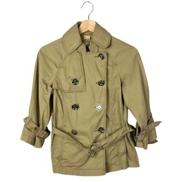 Michael Kors Light Brown Silver Button Utility Jacket XS - Picture 1 of 7
